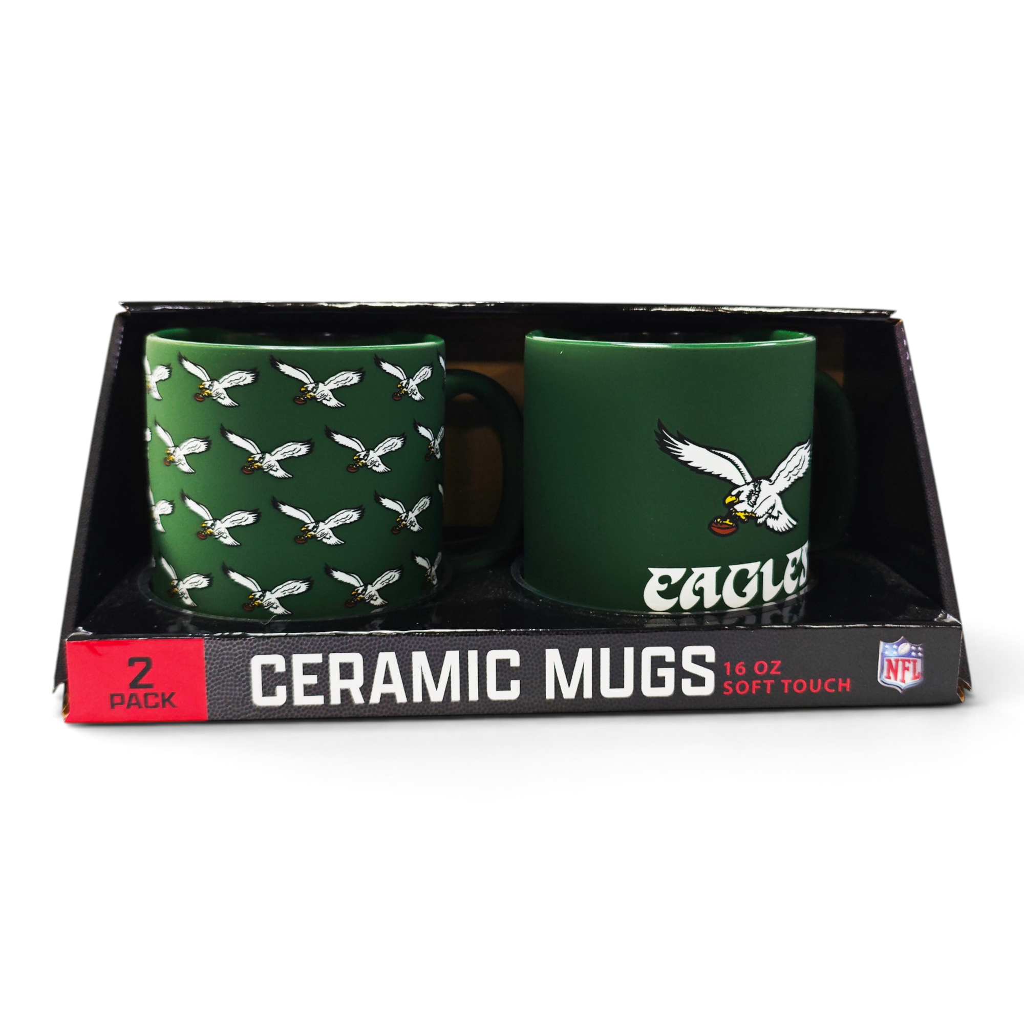 Pegasus Philadelphia Eagles Two-Piece 16oz. Retro Home & Away Soft Touch Ceramic Mug Set