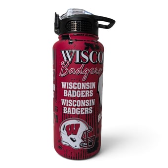 Pegasus Wisconsin Badgers 32oz Stainless Steel ProPress Water Bottle