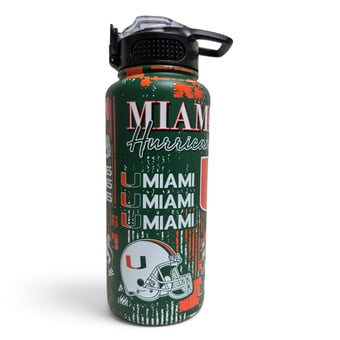 Pegasus Miami Hurricanes 32oz Stainless Steel ProPress Water Bottle