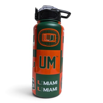 Pegasus Miami Hurricanes 32oz Stainless Steel ProPress Water Bottle