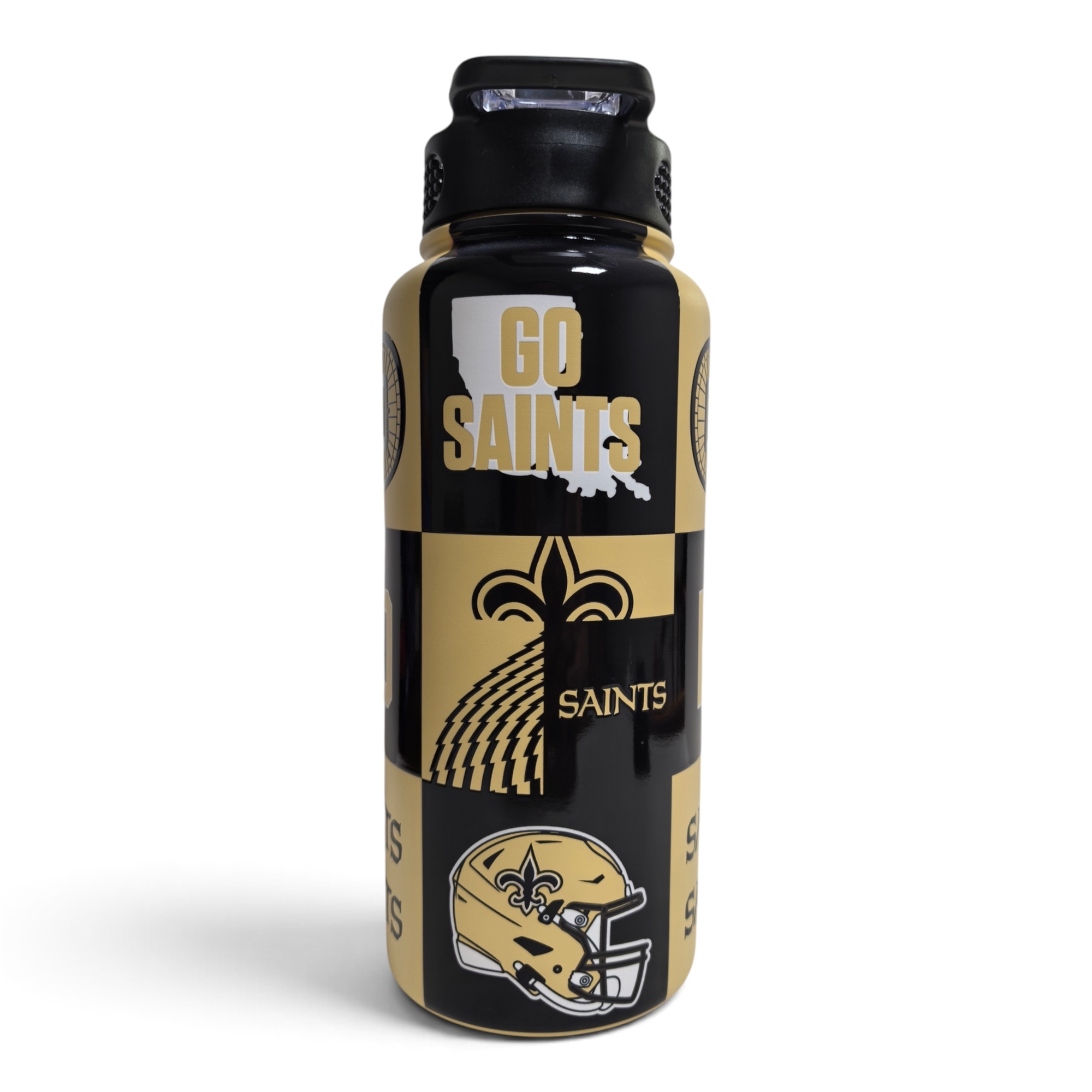 Pegasus New Orleans Saints 32oz Stainless Steel ProPress Water Bottle