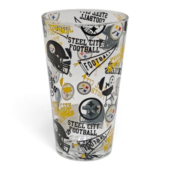 Pegasus Pittsburgh Steelers 16oz Scatter Logos Pint Glass