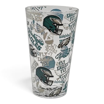 Pegasus Philadelphia Eagles 16oz Scatter Logos Pint Glass