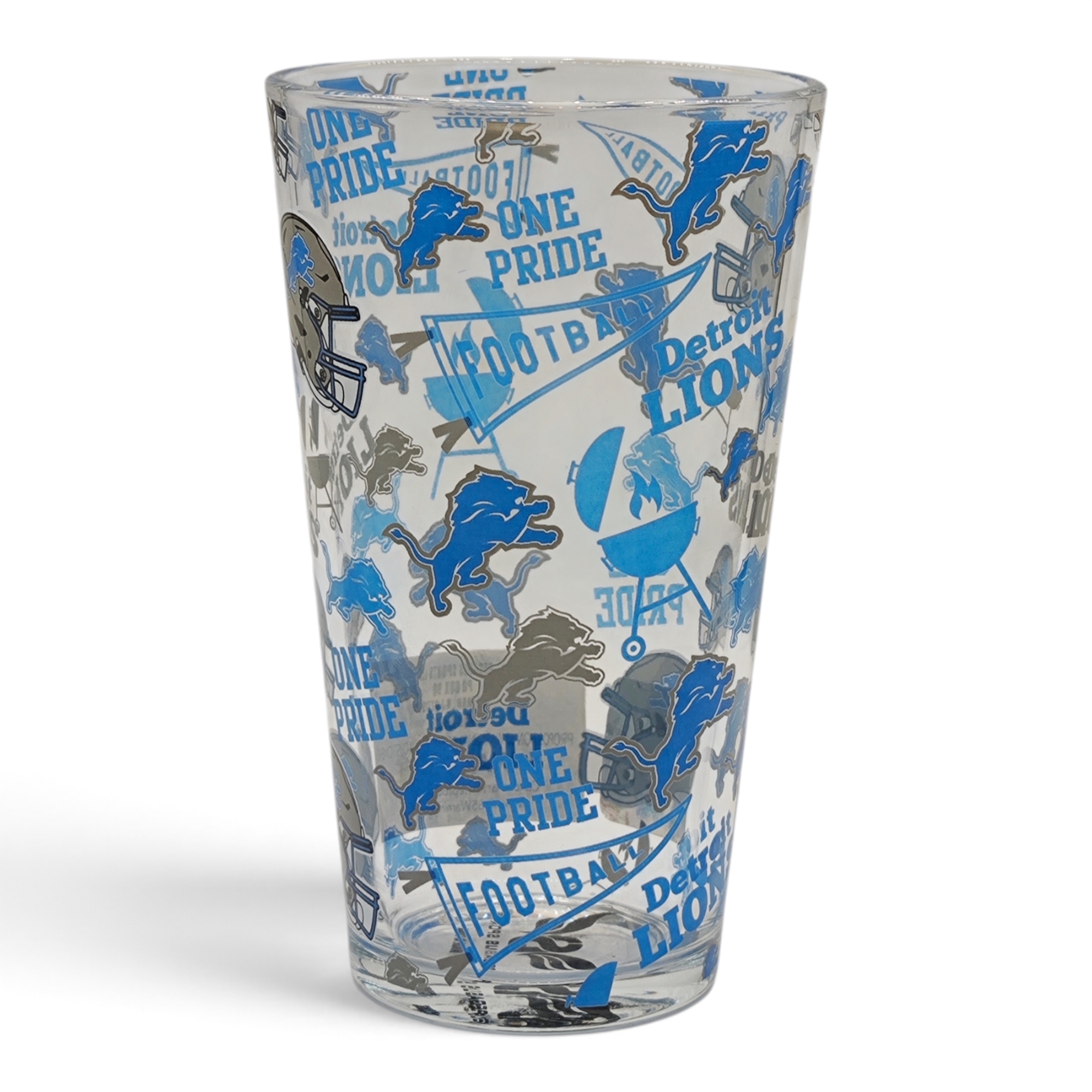 Pegasus Detroit Lions 16oz Scatter Logos Pint Glass
