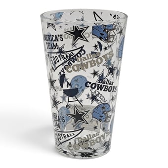 Pegasus Dallas Cowboys 16oz Scatter Logos Pint Glass