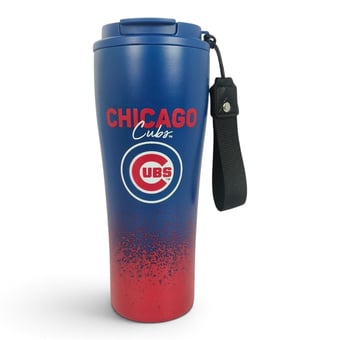 Pegasus Chicago Cubs 20oz Splatter Script Stainless Steel ProSip Coffee Cup with Strap