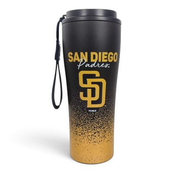 Pegasus San Diego Padres 20oz Splatter Script Stainless Steel ProSip Coffee Cup with Strap