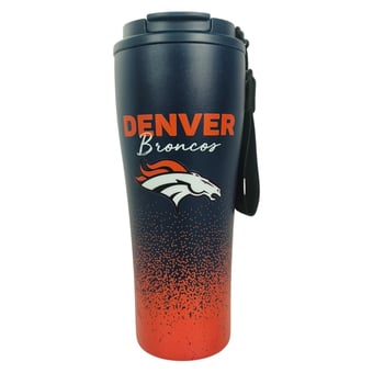 Pegasus Denver Broncos 20oz Splatter Script Stainless Steel ProSip Coffee Cup with Strap