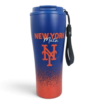 Pegasus New York Mets 20oz Splatter Script Stainless Steel ProSip Coffee Cup with Strap