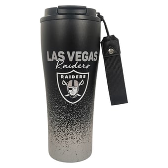 Pegasus Las Vegas Raiders 20oz Splatter Script Stainless Steel ProSip Coffee Cup with Strap