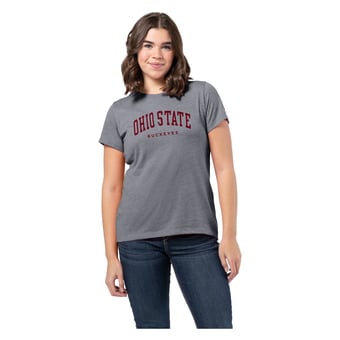 Women's League Collegiate Wear Heather Gray Ohio State Buckeyes Classic Tri-Blend T-Shirt