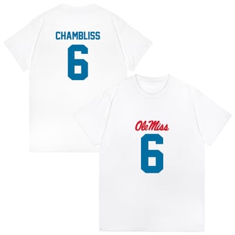 Unisex Trinidad Chambliss White Ole Miss Rebels NIL Name & Number Shirzee T-Shirt