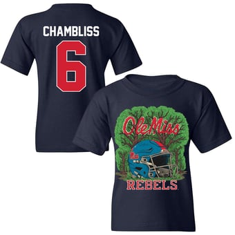 Youth Trinidad Chambliss Navy Ole Miss Rebels Vintage Football T-Shirt