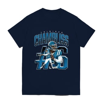 Youth Trinidad Chambliss Navy Ole Miss Rebels Caricature T-Shirt
