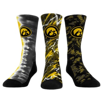 Unisex Rock Em Iowa Hawkeyes Team Tones Three-Pack Crew Socks