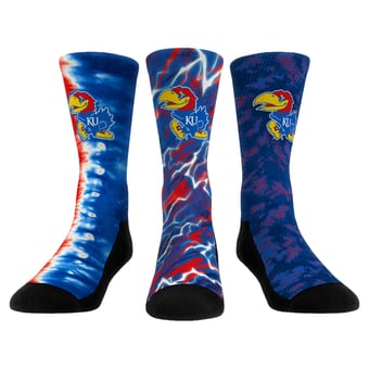 Unisex Rock Em Kansas Jayhawks Team Tones Three-Pack Crew Socks
