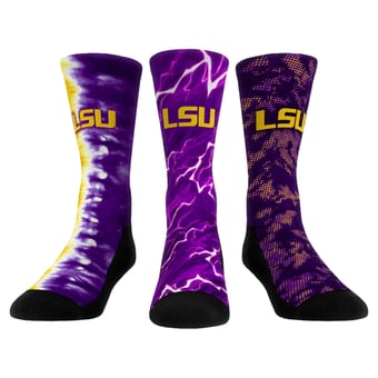 Unisex Rock Em LSU Tigers Team Tones Three-Pack Crew Socks