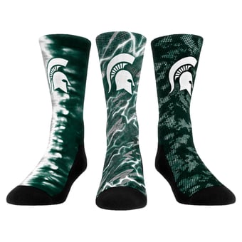 Unisex Rock Em Michigan State Spartans Team Tones Three-Pack Crew Socks
