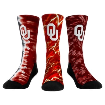 Unisex Rock Em Oklahoma Sooners Team Tones Three-Pack Crew Socks
