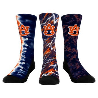 Unisex Rock Em Auburn Tigers Team Tones Three-Pack Crew Socks