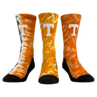 Unisex Rock Em Tennessee Volunteers Team Tones Three-Pack Crew Socks