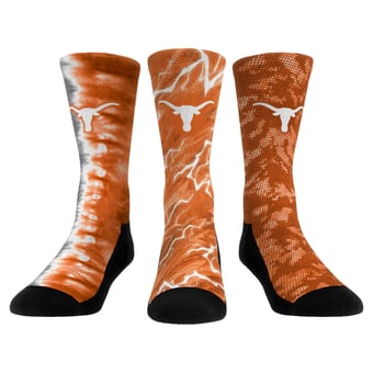 Unisex Rock Em Texas Longhorns Team Tones Three-Pack Crew Socks