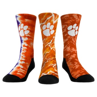 Unisex Rock Em Clemson Tigers Team Tones Three-Pack Crew Socks