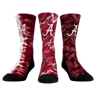 Unisex Rock Em Alabama Crimson Tide Team Tones Three-Pack Crew Socks
