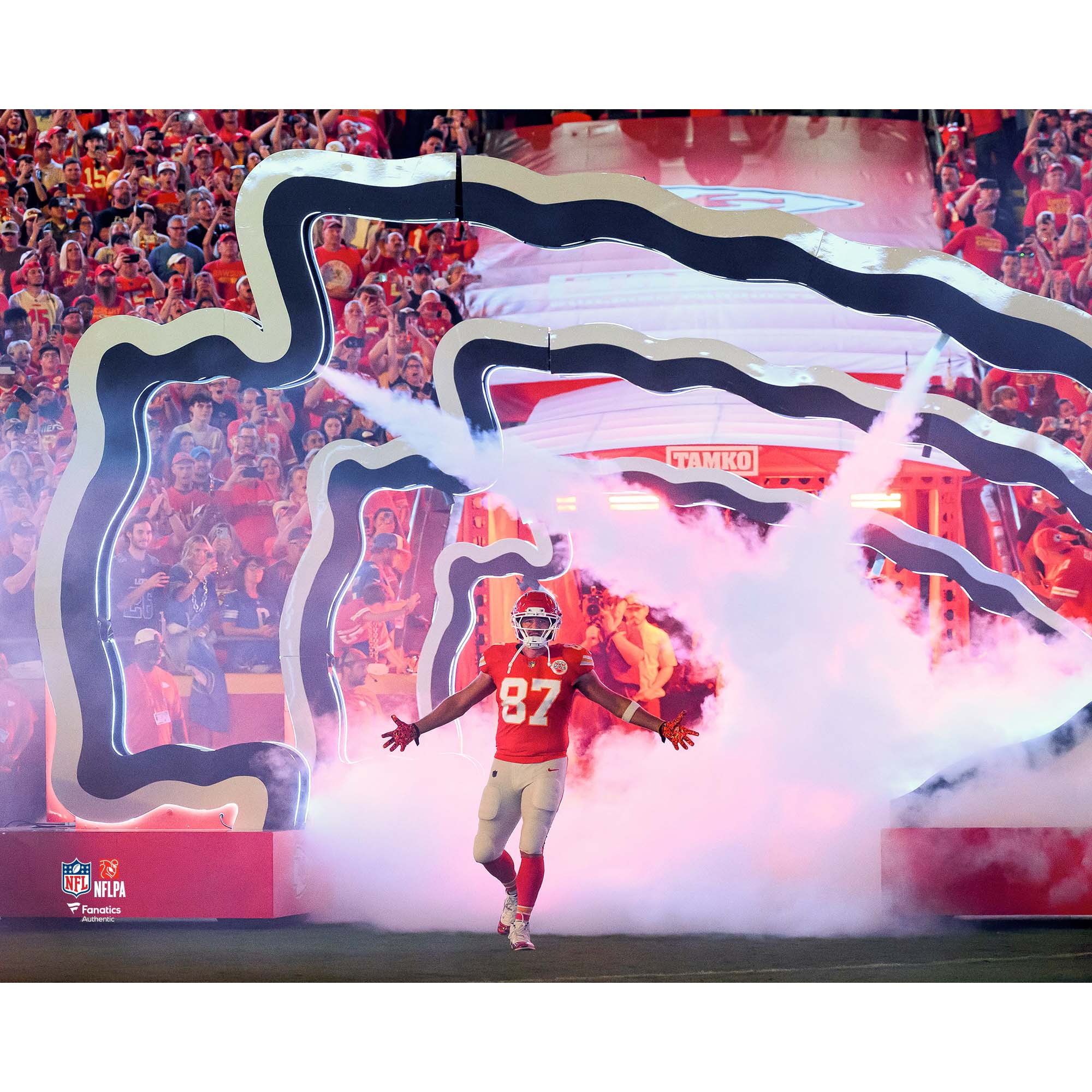 Travis Kelce Kansas City Chiefs Unsigned Pre-Game Entrance Photograph