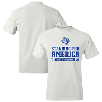 Unisex White Texas A&M Aggies Standing for America T-Shirt
