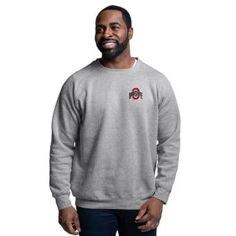 Men's League Collegiate Wear Heather Gray Ohio State Buckeyes Essential 2.0 Raglan Sweatshirt