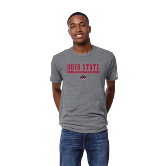 Men's League Collegiate Wear Heather Gray Ohio State Buckeyes Victory Falls Tri-Blend T-Shirt