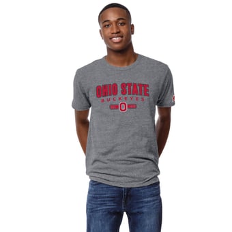 Men's League Collegiate Wear Heather Gray Ohio State Buckeyes Victory Falls Tri-Blend T-Shirt