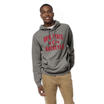 Men's League Collegiate Wear Heather Gray Ohio State Buckeyes Heritage Hoodie