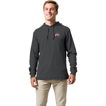 Men's League Collegiate Wear Gray Ohio State Buckeyes Lightweight Waffle-Knit Hoodie