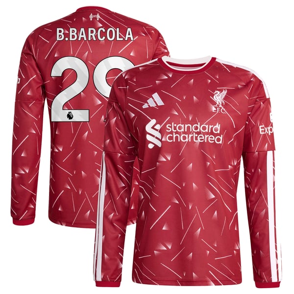Maillot Domicile Liverpool adidas 2026-27 - Manches longues avec flocage B.Barcola 29