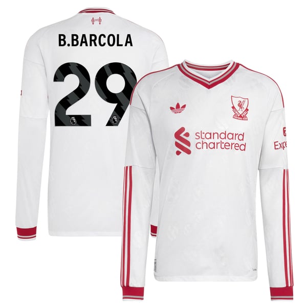 Maillot Extérieur Authentic Liverpool adidas 2026-27 - Manches longues avec flocage B.Barcola 29