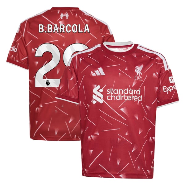 Maillot Domicile Liverpool adidas 2026-27 - Enfant avec flocage B.Barcola 29