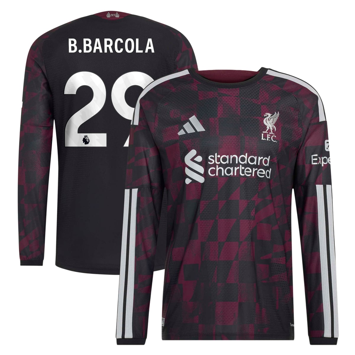 Maillot Third Authentic Liverpool adidas 2026-27 - Manches longues avec flocage B.Barcola 29