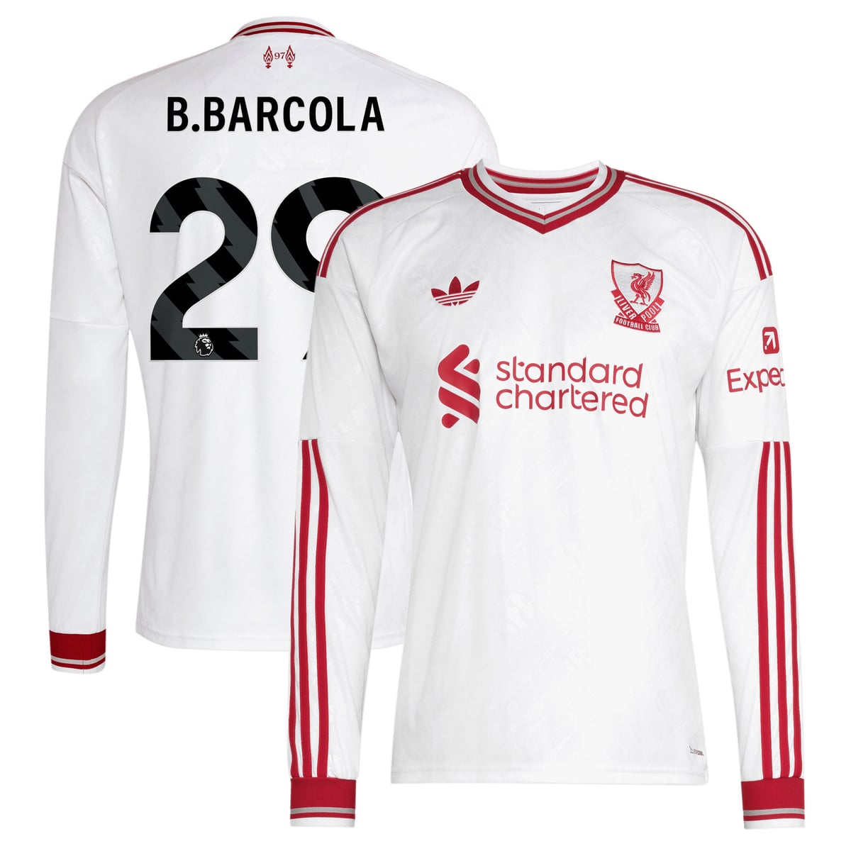 Maillot Extérieur Liverpool adidas 2026-27 - Enfant - Manches longues avec flocage B.Barcola 29