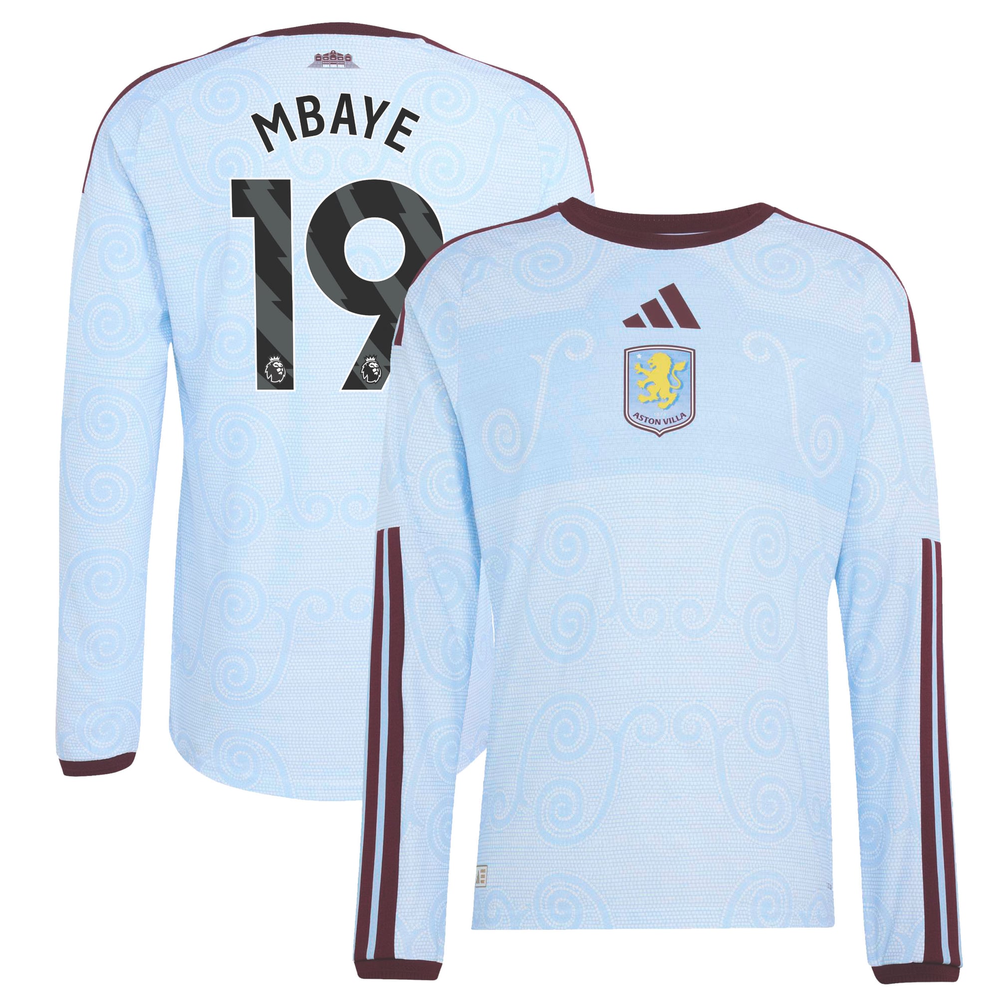 Camiseta adidas Autentica de la 3ª equipación del Aston Villa 2026-27 - Manga larga con dorsal Mbaye 19
