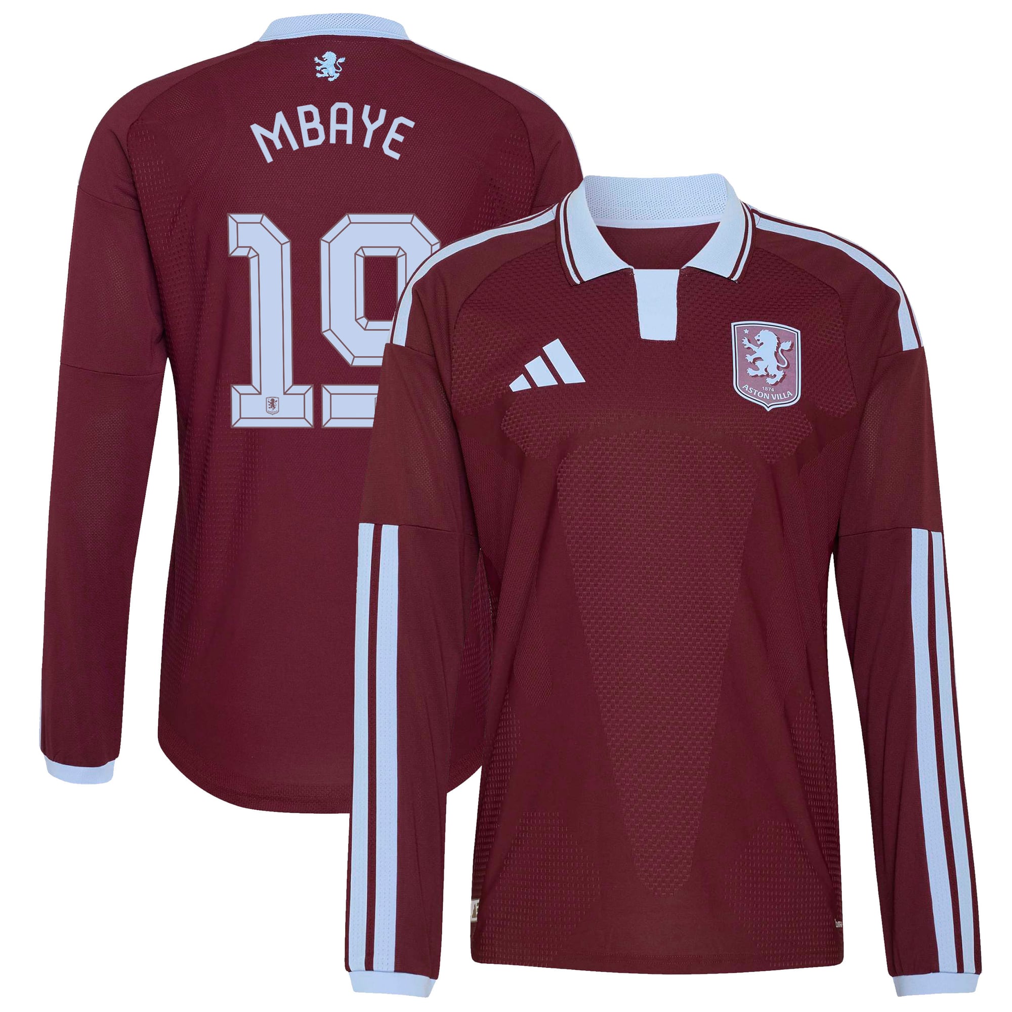 Aston Villa 2026-27 adidas Heimtrikot Authentic - Langarm mit Aufdruck Pokal Mbaye 19