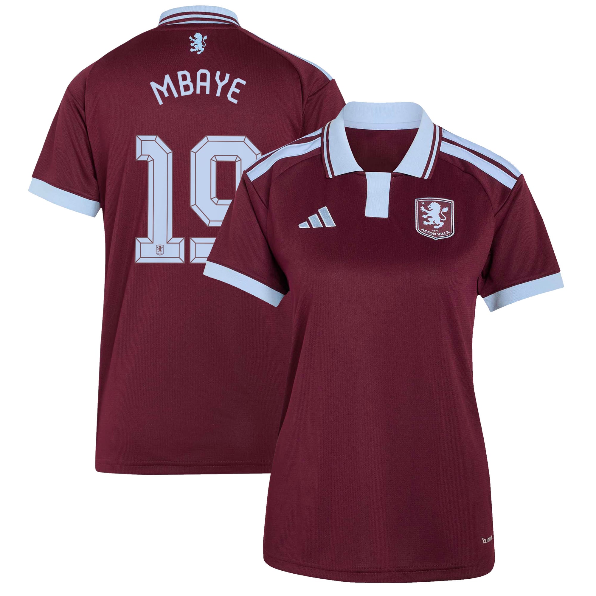 Aston Villa 2026-27 adidas Heimtrikot - Damen mit Aufdruck Pokal Mbaye 19
