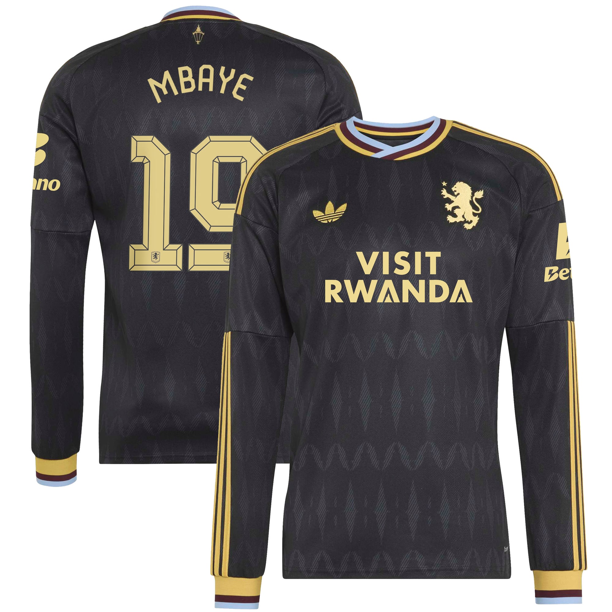 Aston Villa 2026-27 adidas Auswärtstrikot - Langarm mit Aufdruck Pokal Mbaye 19