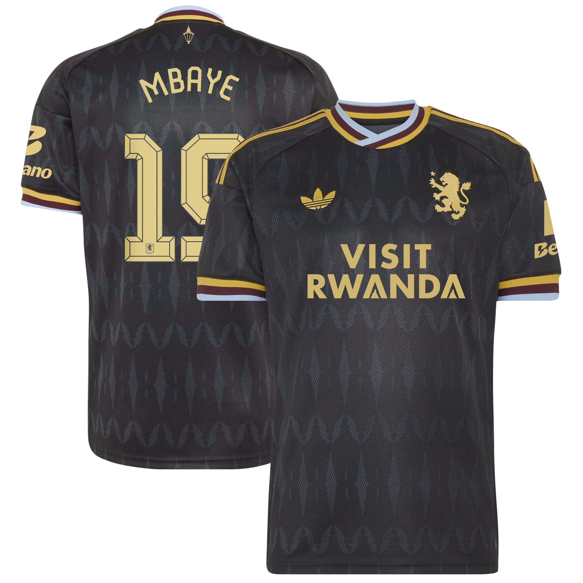 Aston Villa 2026-27 adidas Auswärtstrikot mit Aufdruck Pokal Mbaye 19