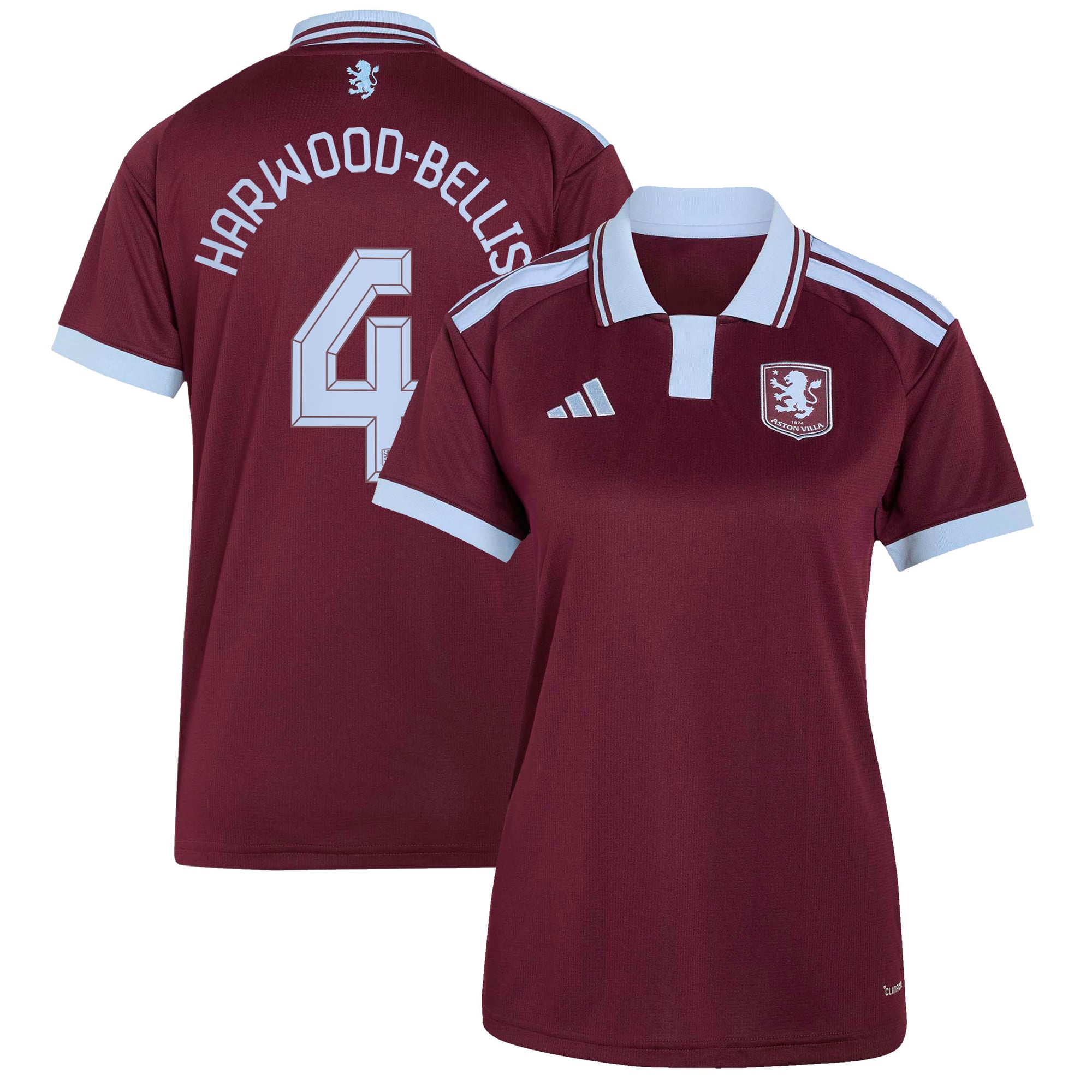 Aston Villa 2026-27 adidas Heimtrikot - Damen mit Aufdruck Pokal Harwood-Bellis 4