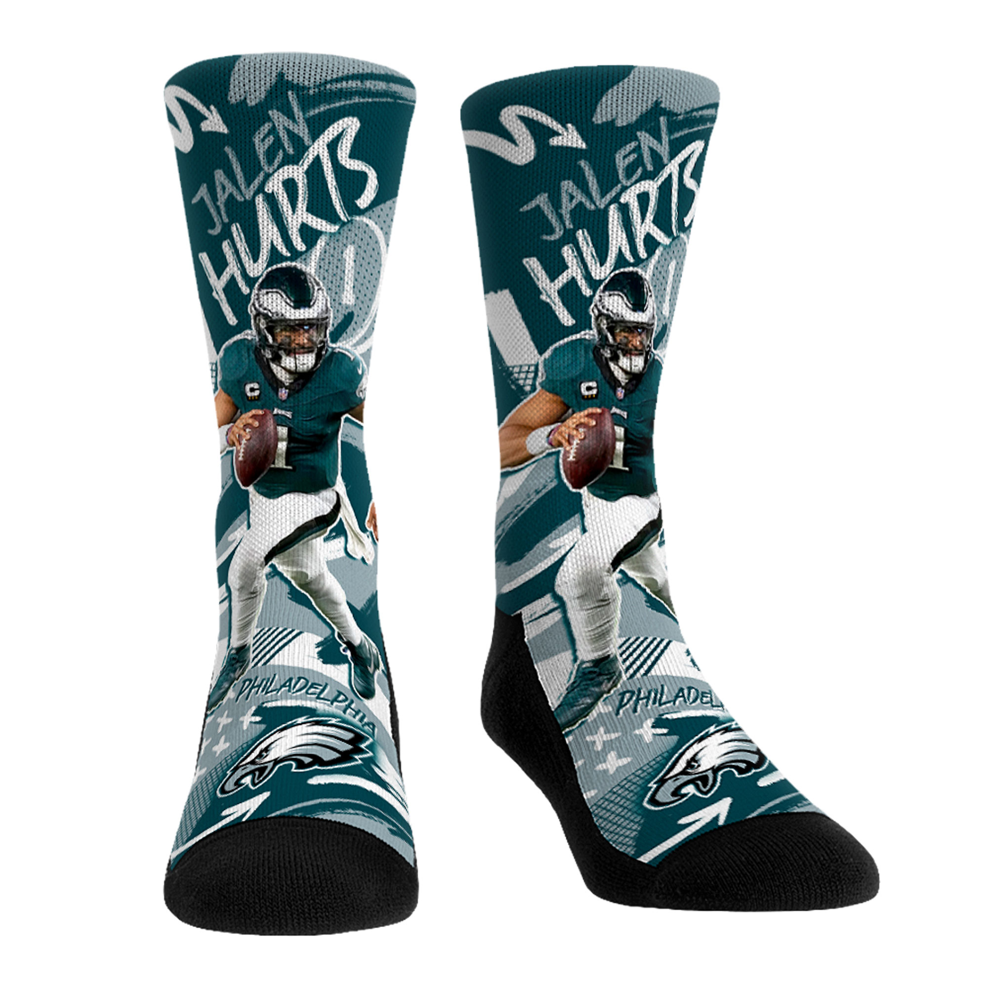 Unisex Rock Em Jalen Hurts Philadelphia Eagles Playmaker Crew Socks