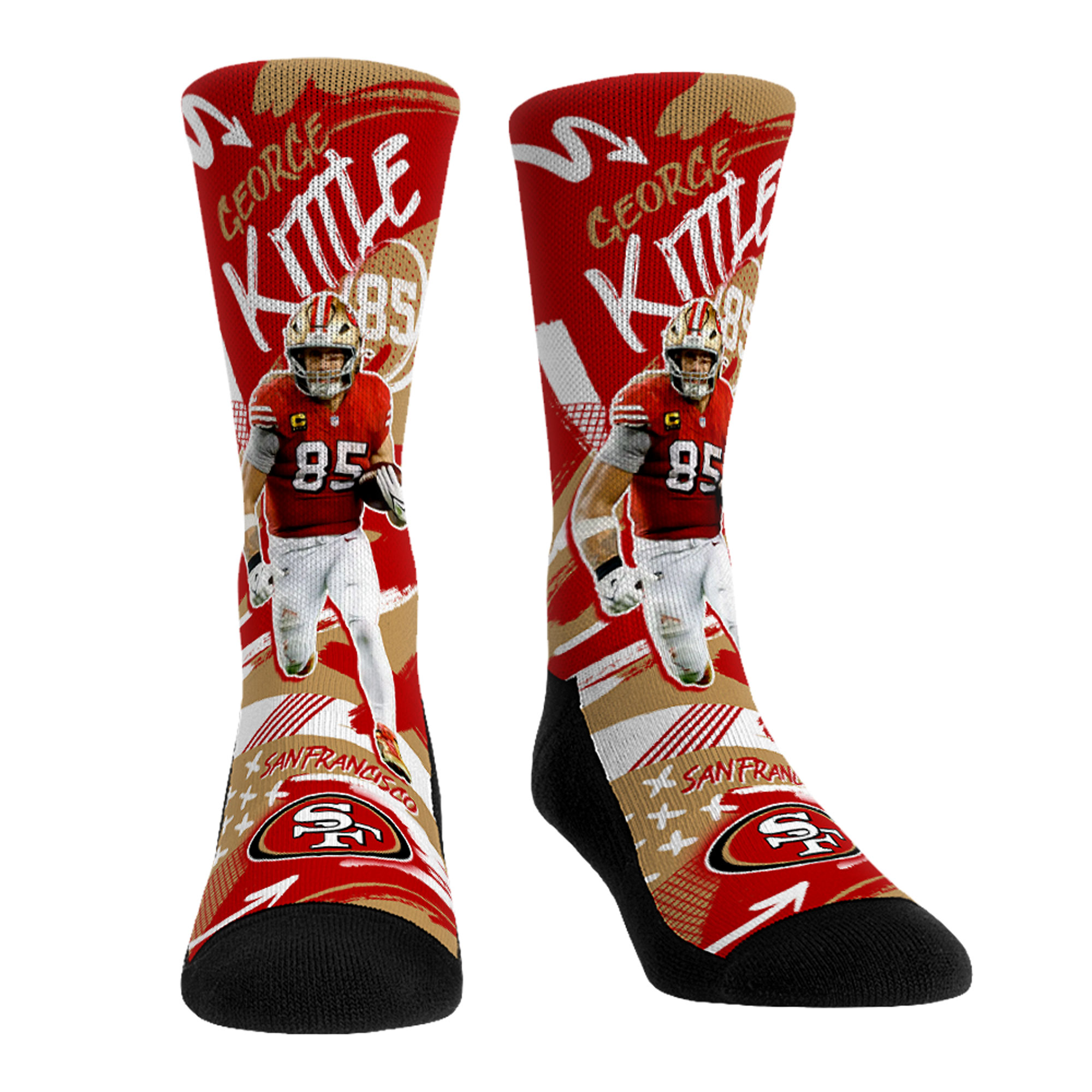 Unisex Rock Em George Kittle San Francisco 49ers Playmaker Crew Socks