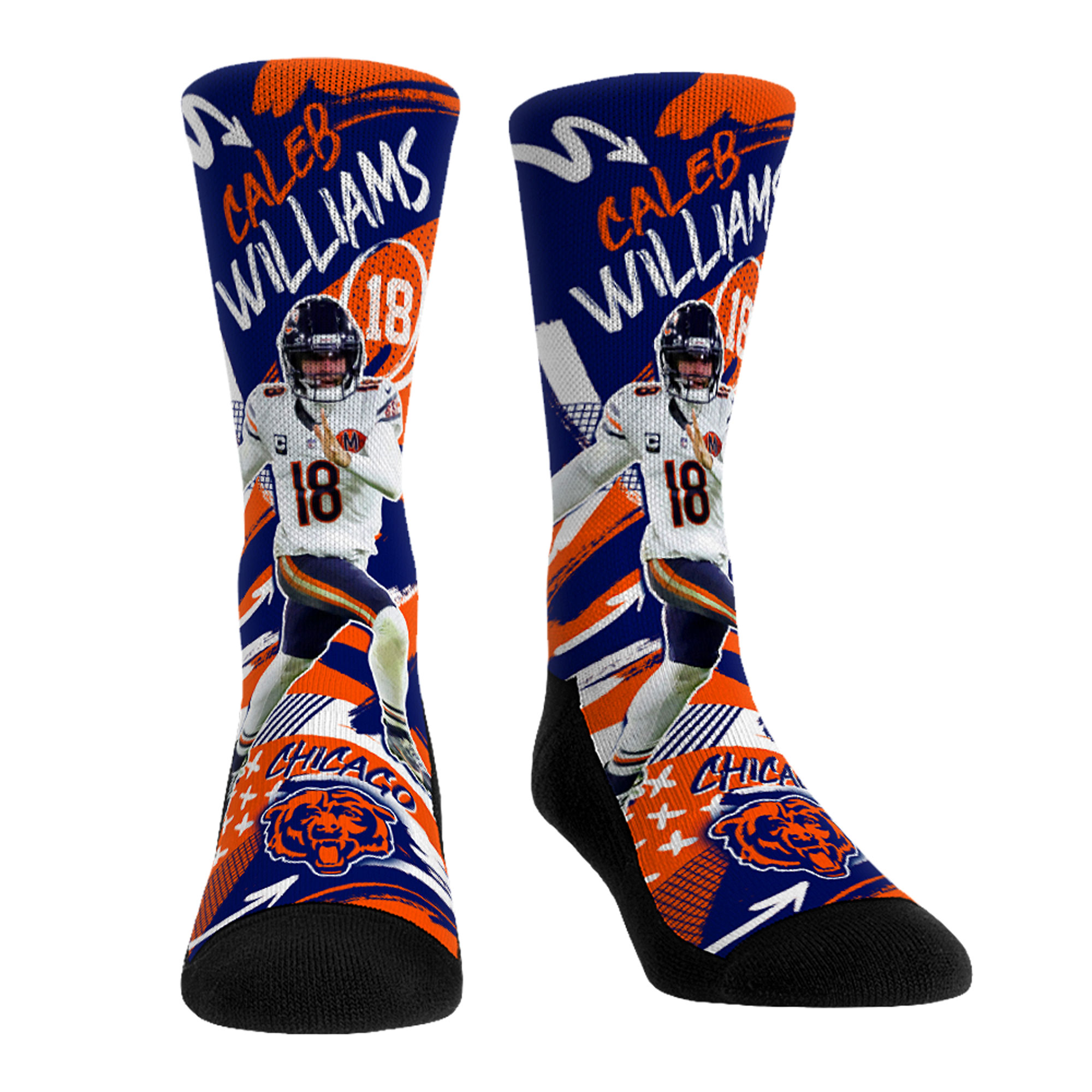 Unisex Rock Em Caleb Williams Chicago Bears Playmaker Crew Socks