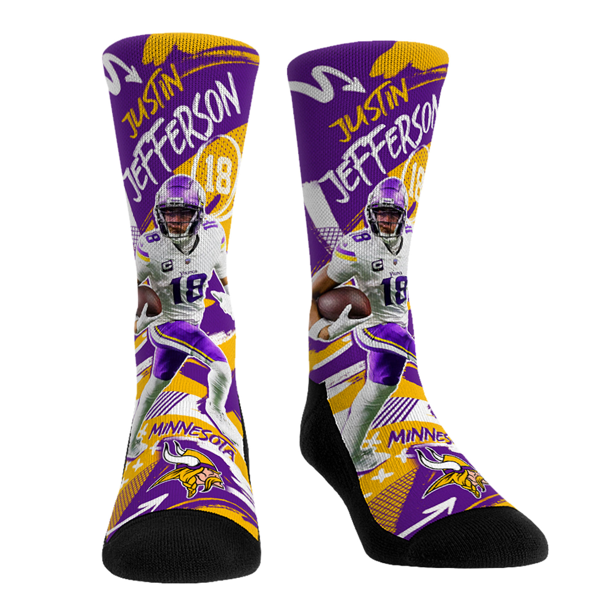Unisex Rock Em Justin Jefferson Minnesota Vikings Playmaker Crew Socks